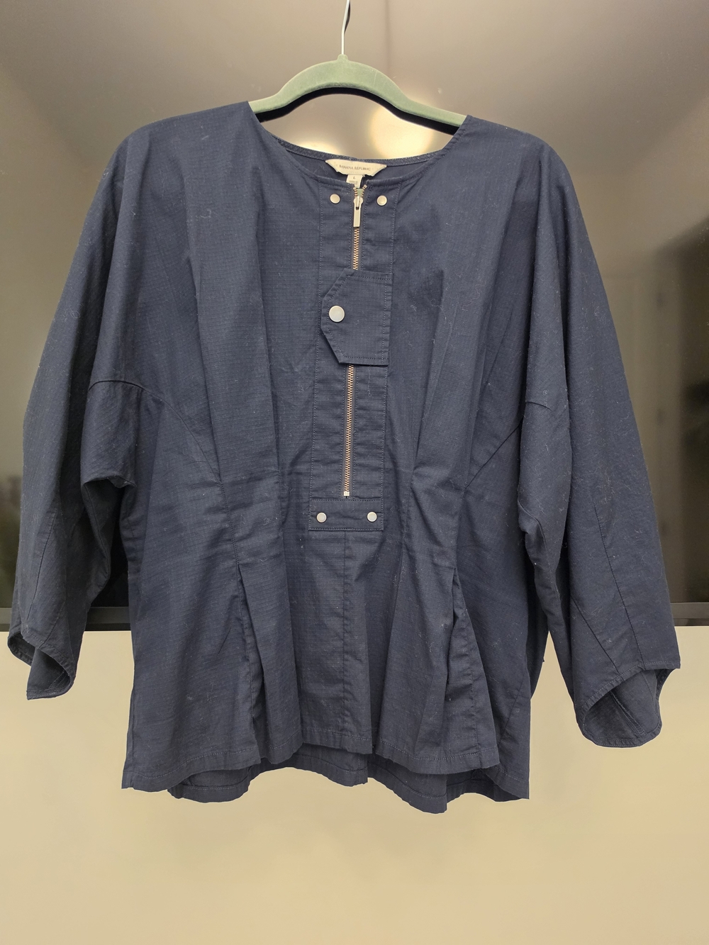 Banana Republic Navy Button-Detail Blouse